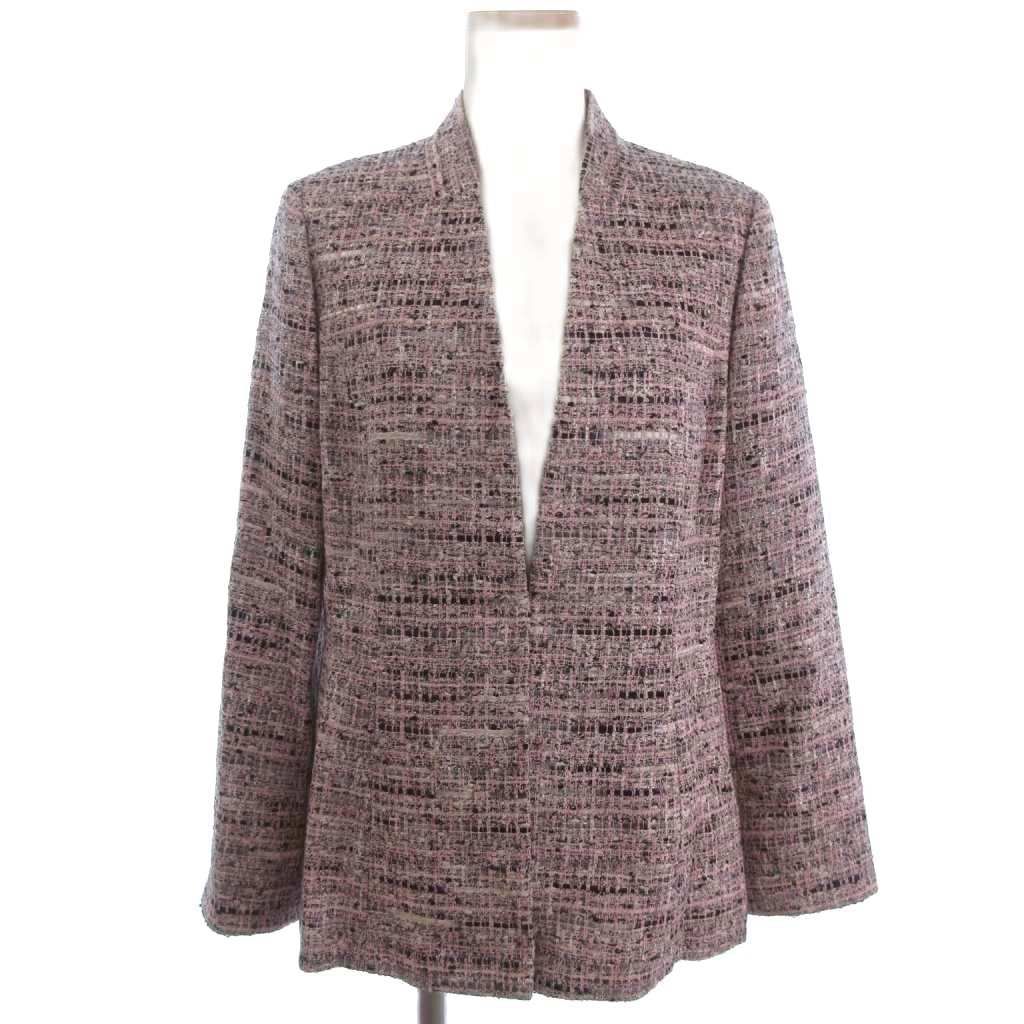 レリアン Leilian Lanificio Campore社 ノーカラー ツイードジャケット