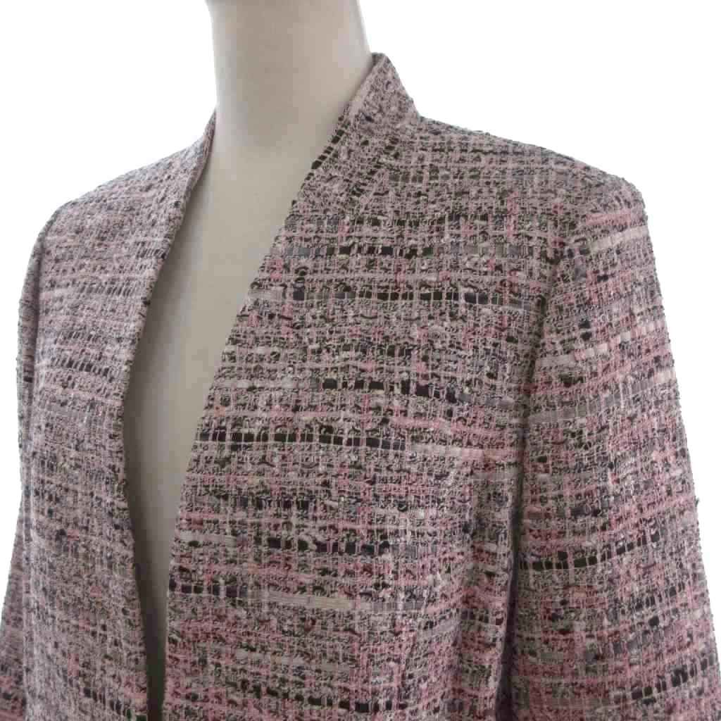 レリアン Leilian Lanificio Campore社 ノーカラー ツイードジャケット