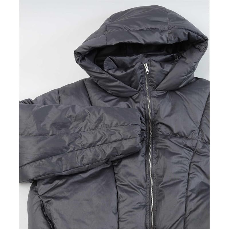  ユアーズ 中綿 フード アウター レディース M チャコール コート ジャケット ファッション