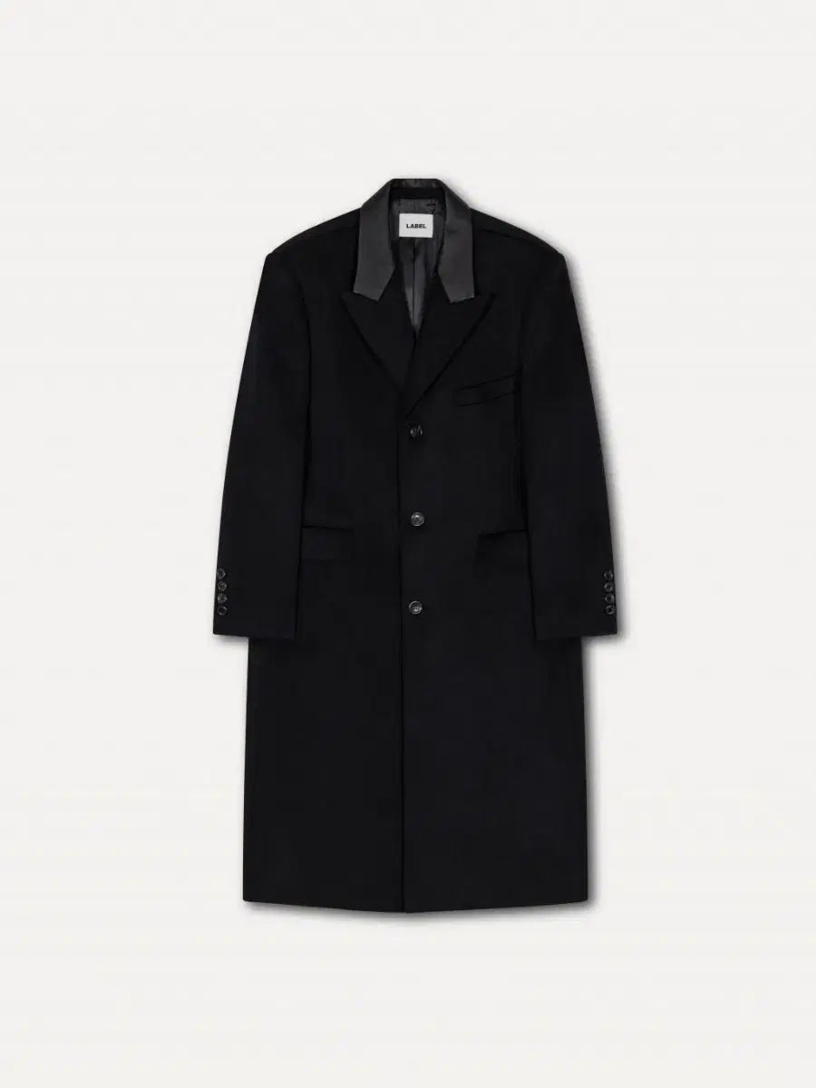 LABEL ARCHIVE Teo leather collar classic coat