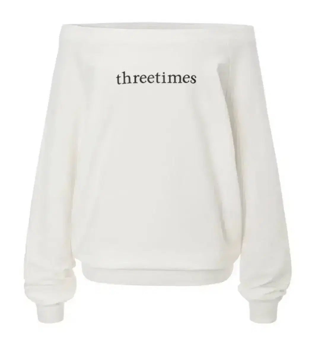 スリータイムズ ベーシック ロゴオフ トップ M 白