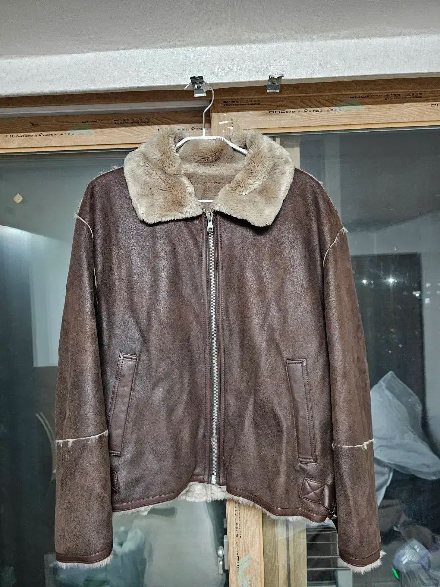 ドローフィット ムートン ジャケット ブラウン