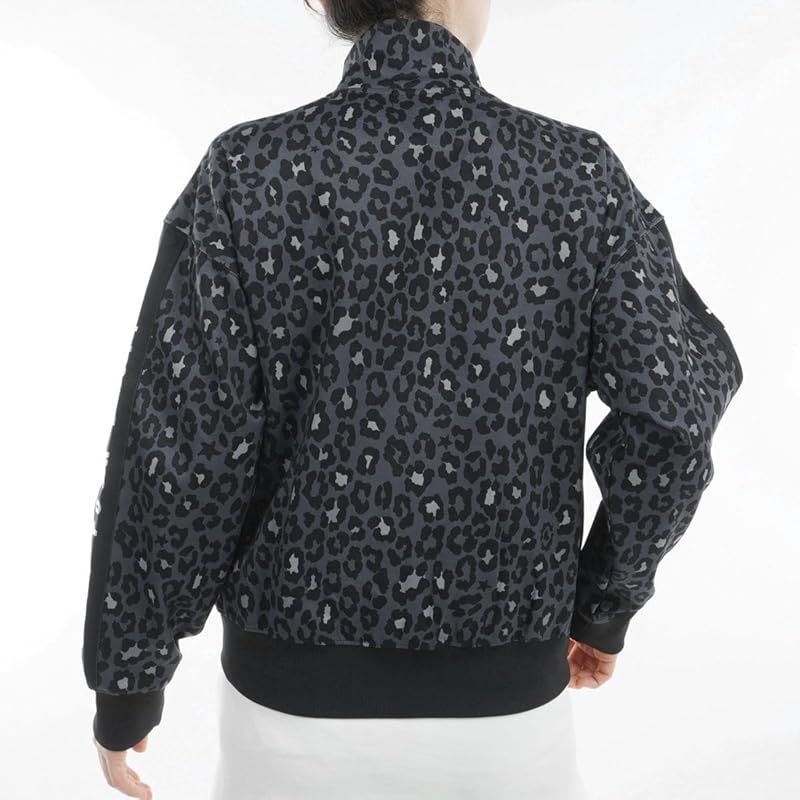  ピン アパレル レディース フルジップブルゾン レオパード柄 ストレッチ ゴルフ アウター 622 4220902 010_ブラック LL ファッション雑貨 ベビー キッズ