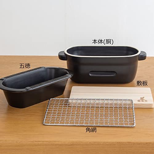  陶の炭火コンロ 角 黒 角網 敷板付き 水コンロ 卓上 陶器 萬古焼 日本製po bd 557558 その他 キッチン 食器