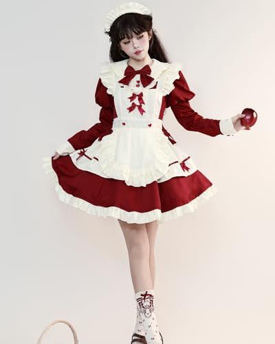 CR ROLECOS メイド服 コスプレ 大きいサイズ リボン メイド コスプレ衣装 可愛い めいど 制服 仮装 レディース maid cosplay cute 撮影 イベント 展開po c 9 fdc 3 4