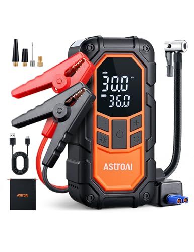AstroAI S 8 Air Nano ジャンプスターター 空気入れ 8000 mAh 1500 Aピーク電流 車用エンジンスターター 最大6 0 Lガソリン車 3 Lディーゼル車対応 自動停止機能付タイヤインフレーター 12 V 150 PSI f 954 a 040