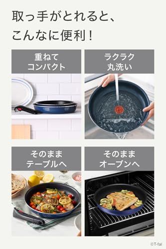 ティファール 取っ手のとれる 鍋 フライパンセット 3点セット ガス火 PFOAなどの有害物質不使用 インジニオ･ネオ ロイヤルブルー･インテンス こびりつきにくさ長持ち ブルー L 43795 po 869 cfa 25 その他 キッチン 食器