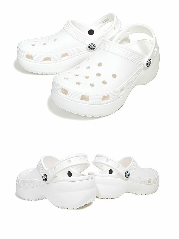 クロックス クラシック プラットフォーム クロッグ ウィメンズ crocs CLASSIC PLATFORM CLOG W WHITE 206750-100 ホワイト レディース 厚底