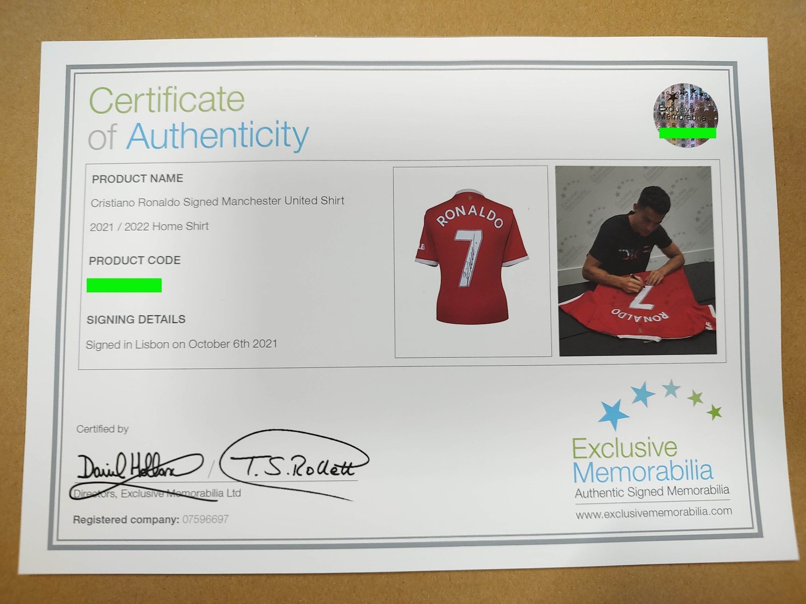 ロナウド サイン ユニフォーム マンチェスターユナイテッド2021/2022