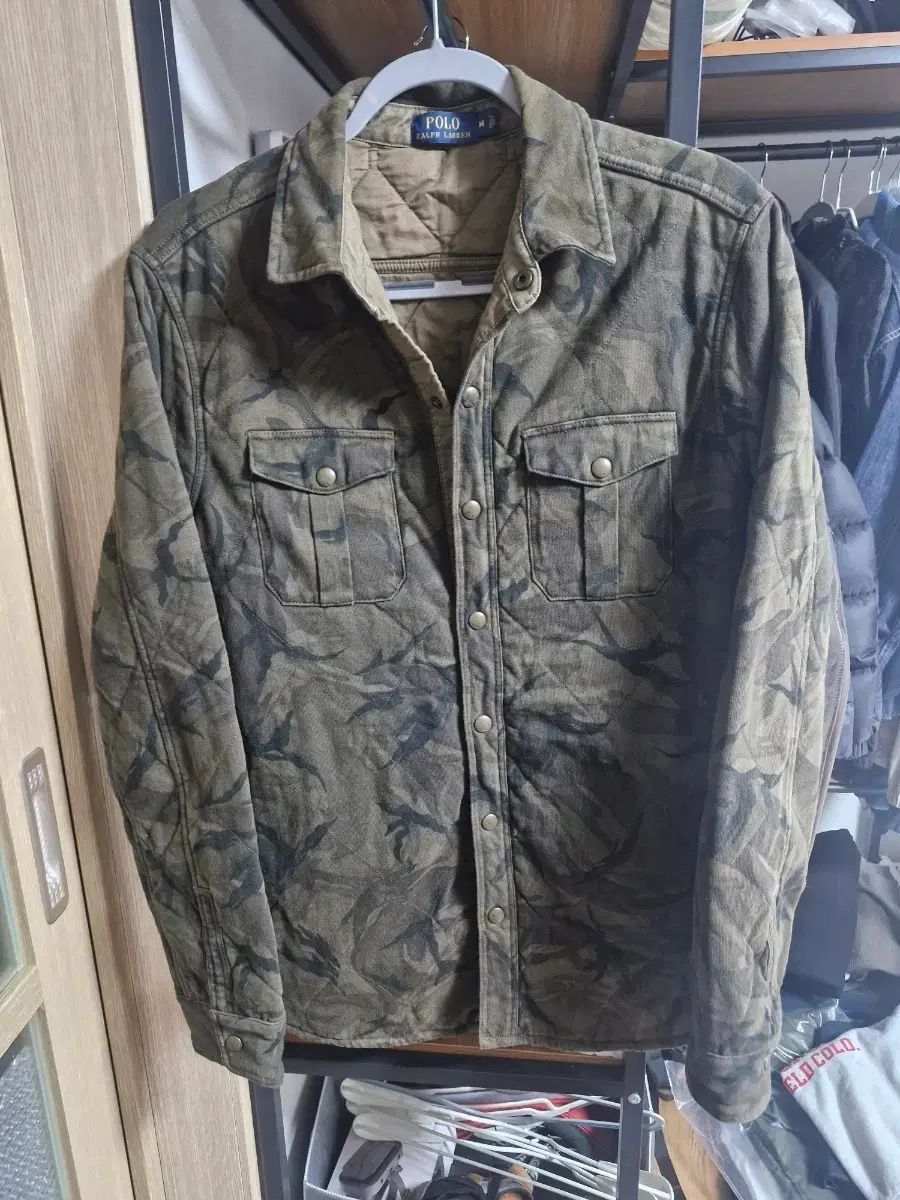 ポロ カモ キルティング シャツ スナップボタン