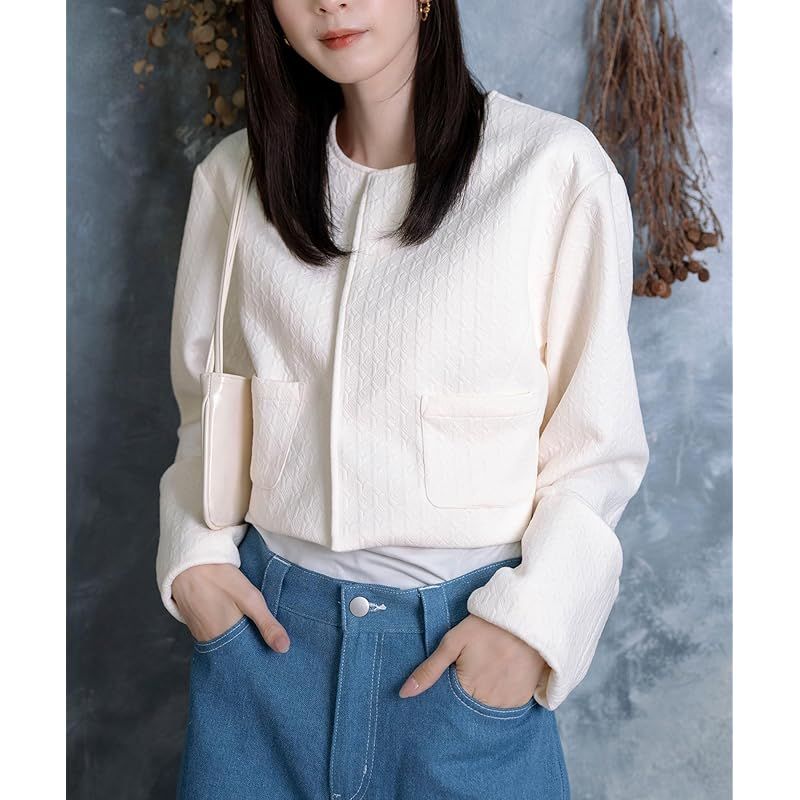 ノラリリー Collarless Short Jacket