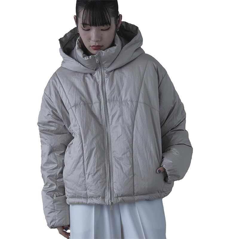 miette 中綿 フード アウター レディース グレー