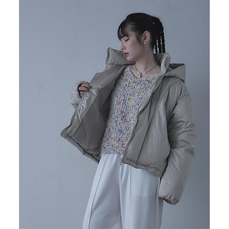 miette 中綿 フード アウター レディース グレー