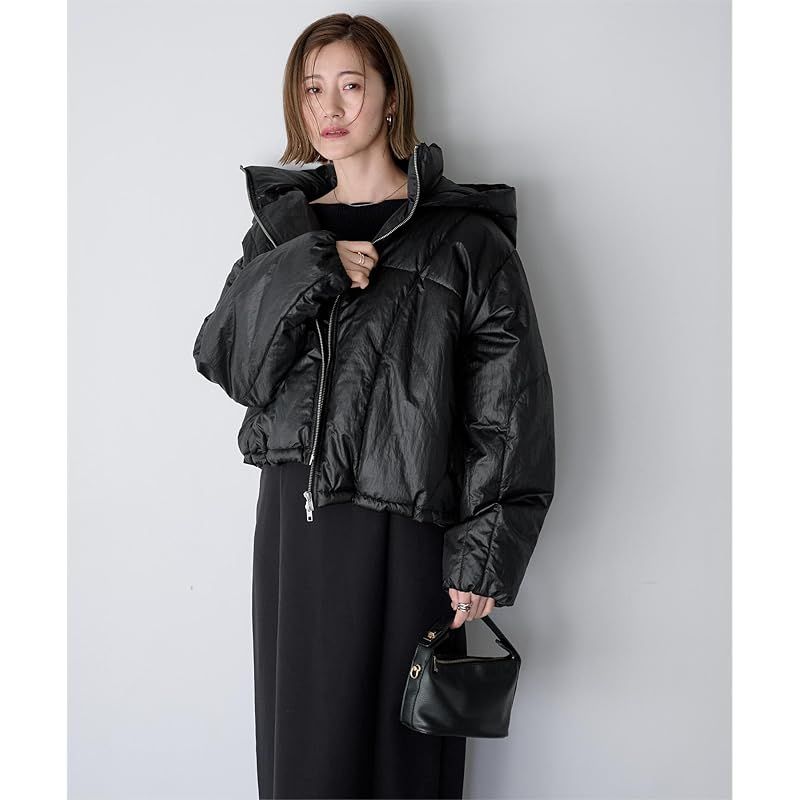  ユアーズ 中綿 フード アウター レディース M ブラック コート ジャケット ファッション