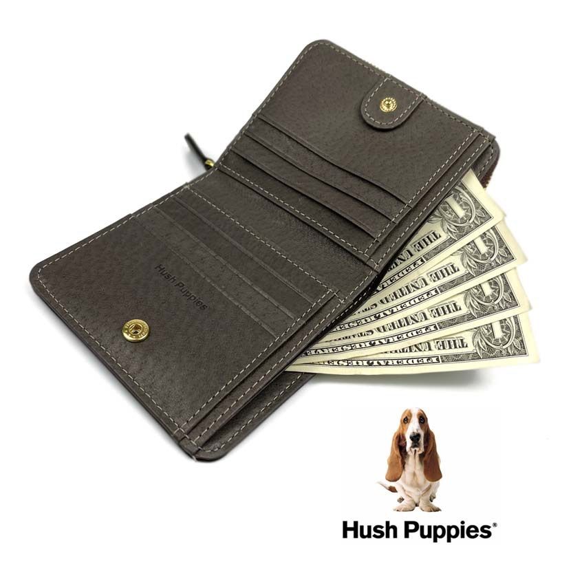 全4色 Hush Puppies ハッシュパピー リアルレザー バイカラー 二つ折り