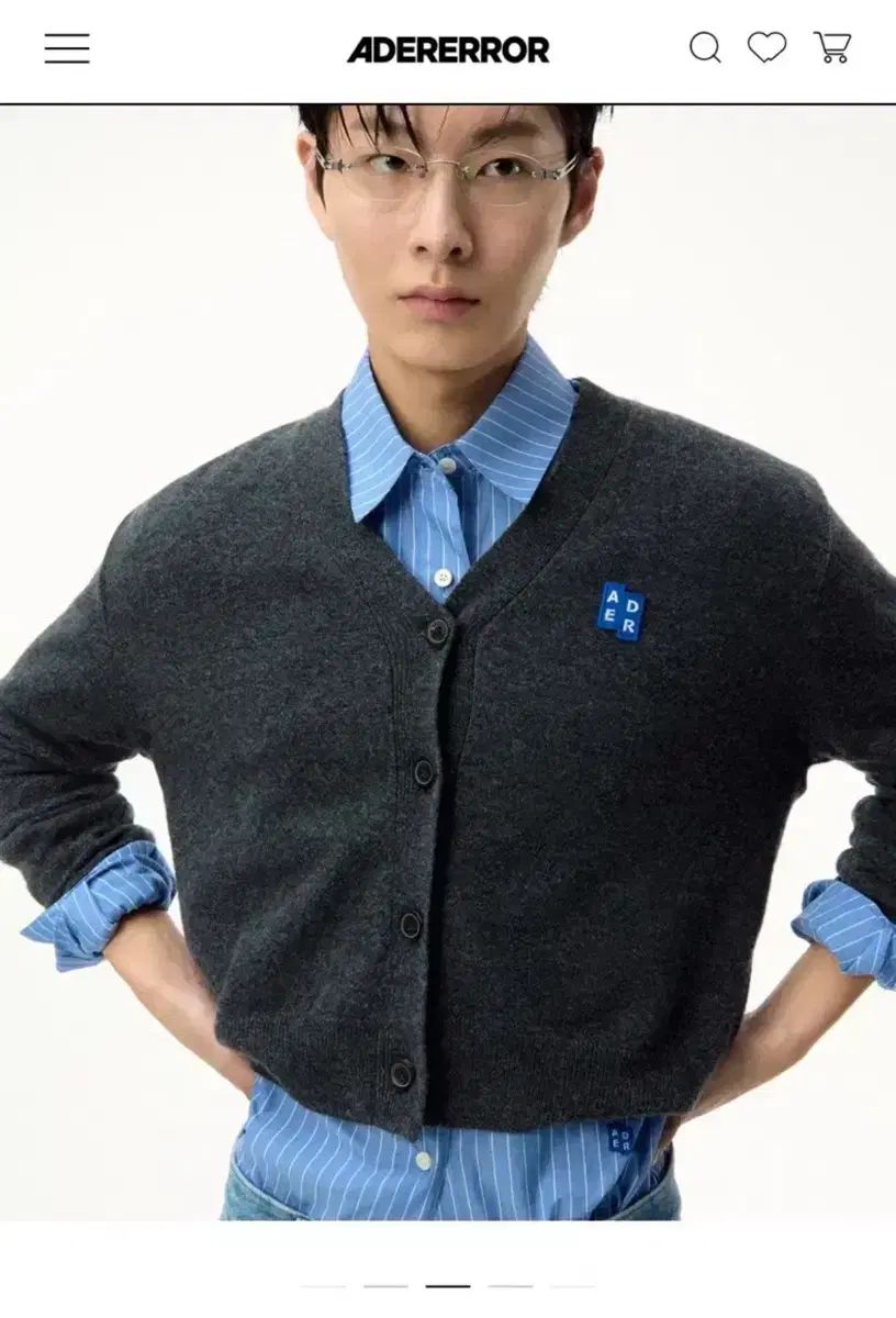ADER ERROR アーダーエラー チャコール カーディガン L