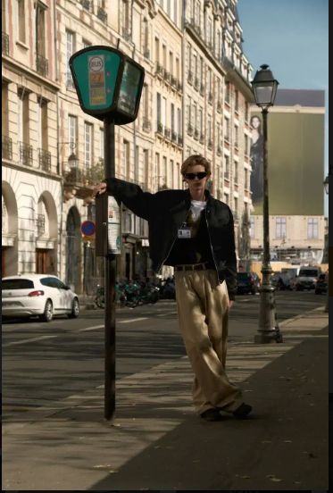 STUラウンド ショート ブルゾン ジャケット ブラック L