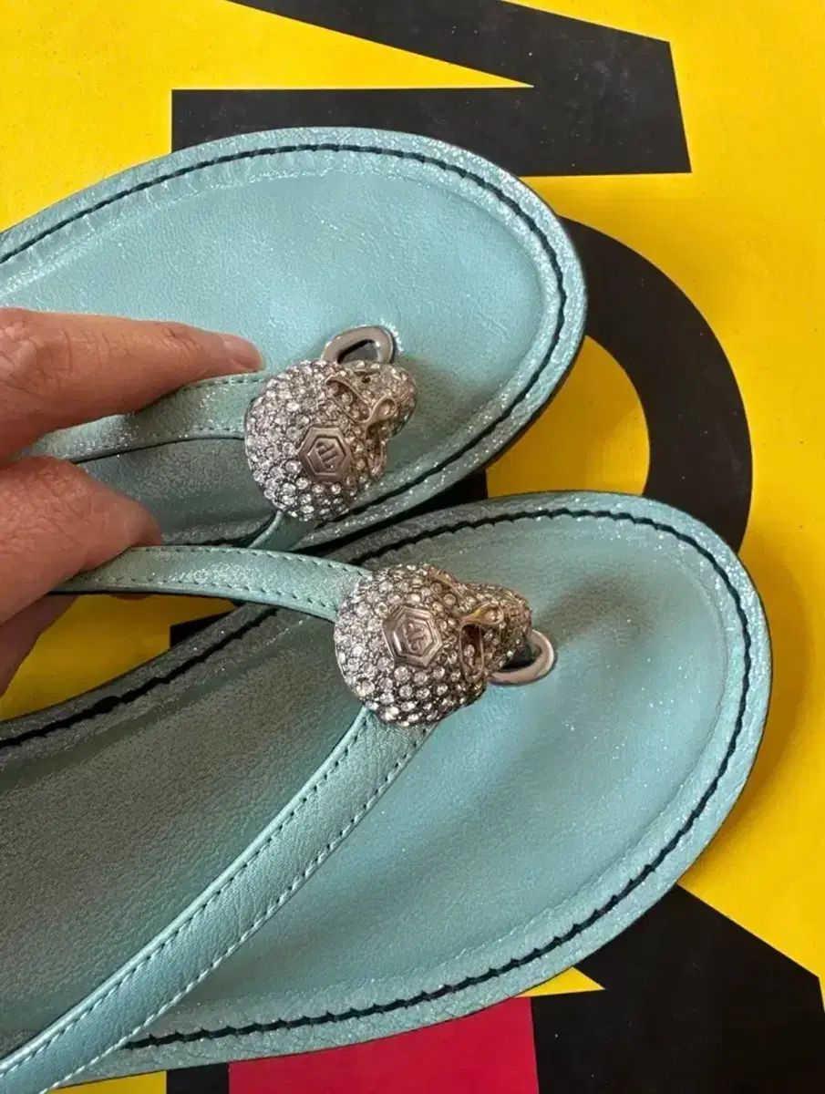 PHILIPP PLEIN フィリッププレイン スカル ビーチサンダル キュービック サンダル ミント