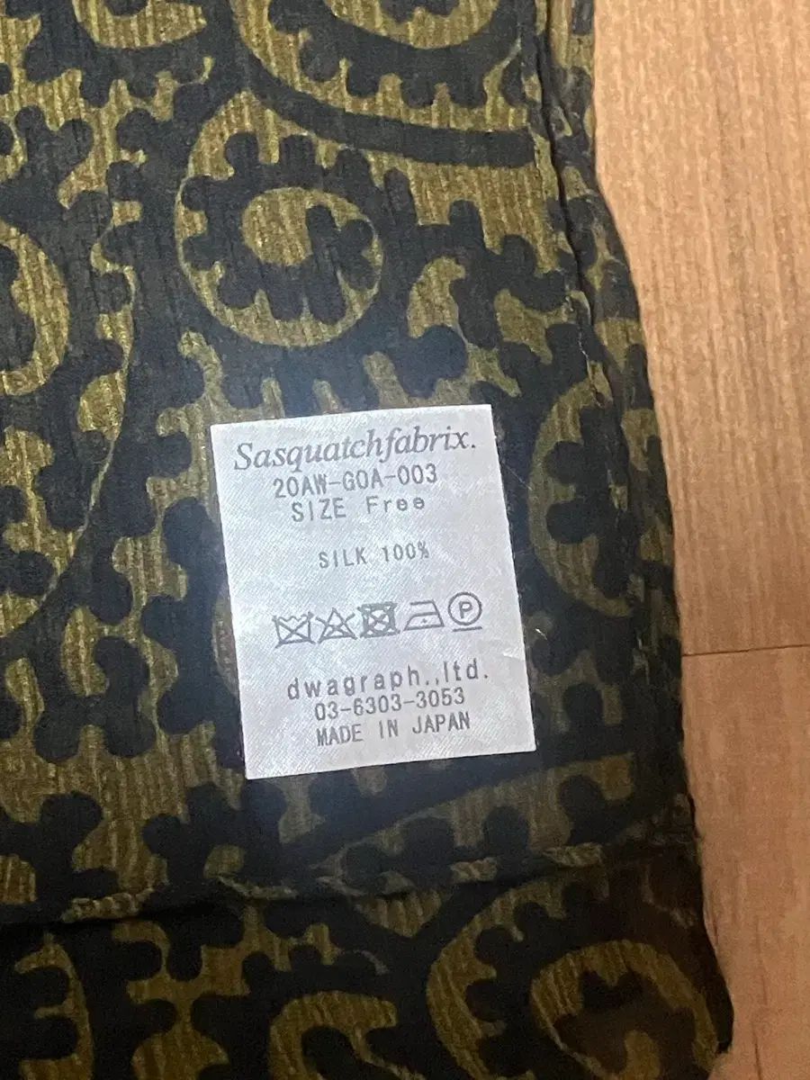  SASQUATCH fabrix サスクワァッチファブリックス ペイズリー シルク スカーフ OS バンダナ スカーフ 小物
