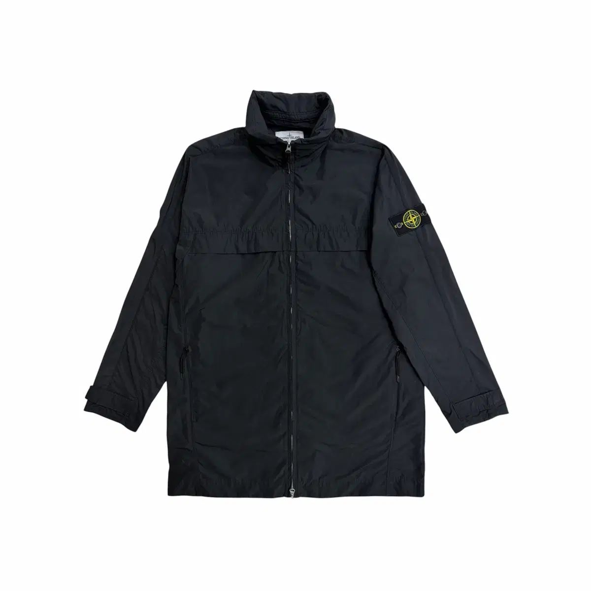 STONE ISLAND ストーンアイランド マイクロ ラブス ブラック トレンチコート ウィンドブレーカー ジャケット m
