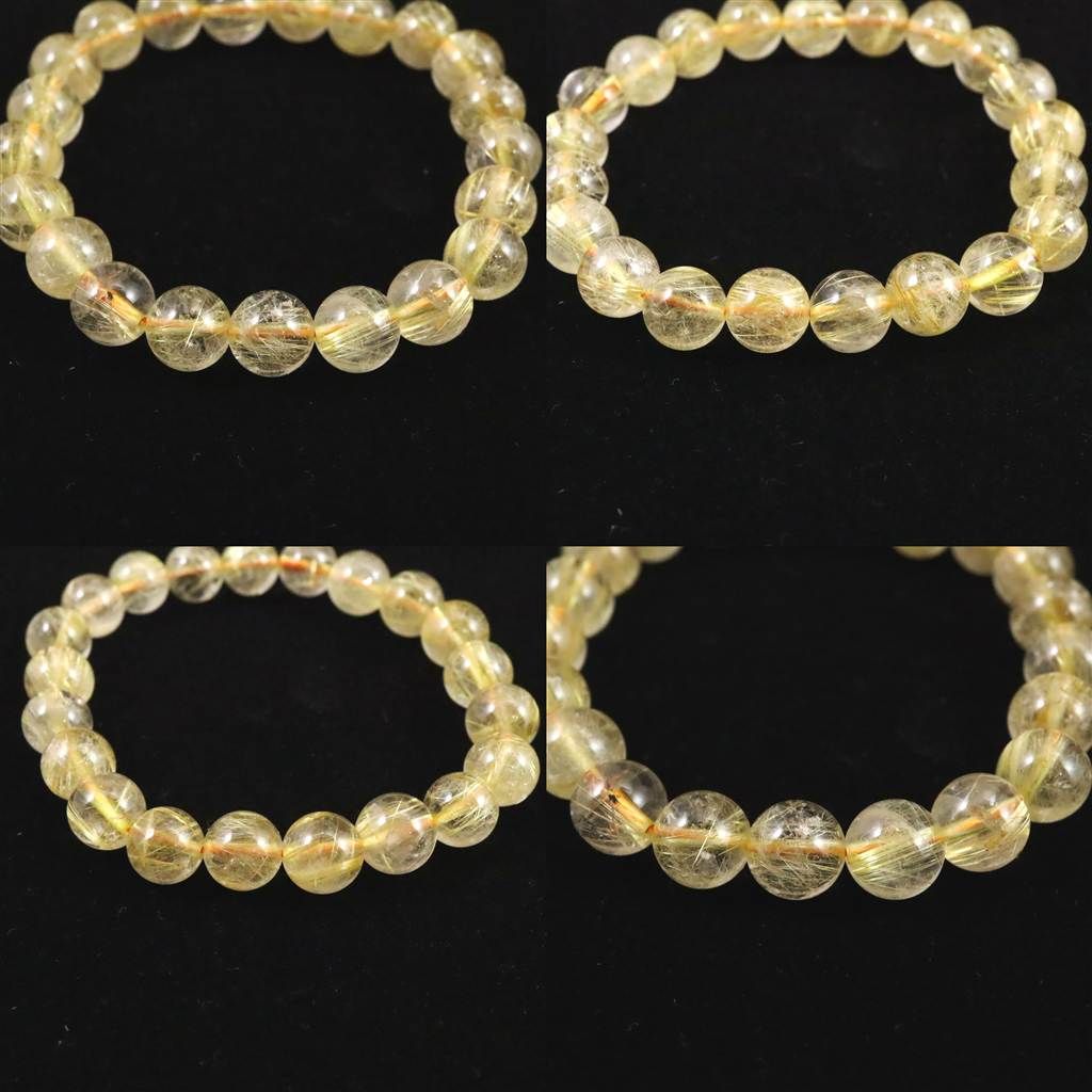 ゴールドルチルクォーツ 3A 8.5mm玉ブレスレット 22.2g 【榎本通商