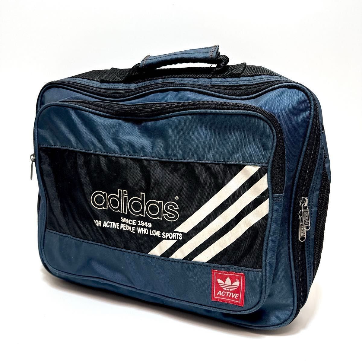 adidas アディダス レトロ ショルダーバッグ 大容量 ネイビー バッグ 