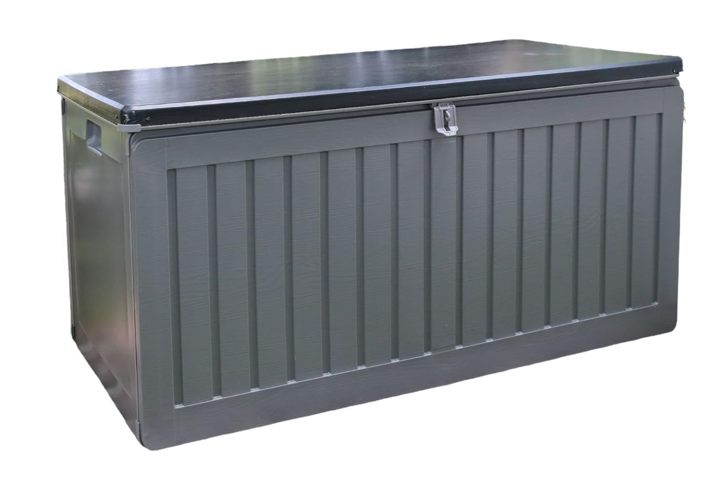 24時間以内発送 道具入れ 大容量 頑丈 ベンチストッカー 収納庫 屋外収納 樹脂製 幅96 奥行45 8 高さ49 3 cm 190 L ブラウン 鍵穴つき 木目調樹脂ストッカー Out リビングアウト Living