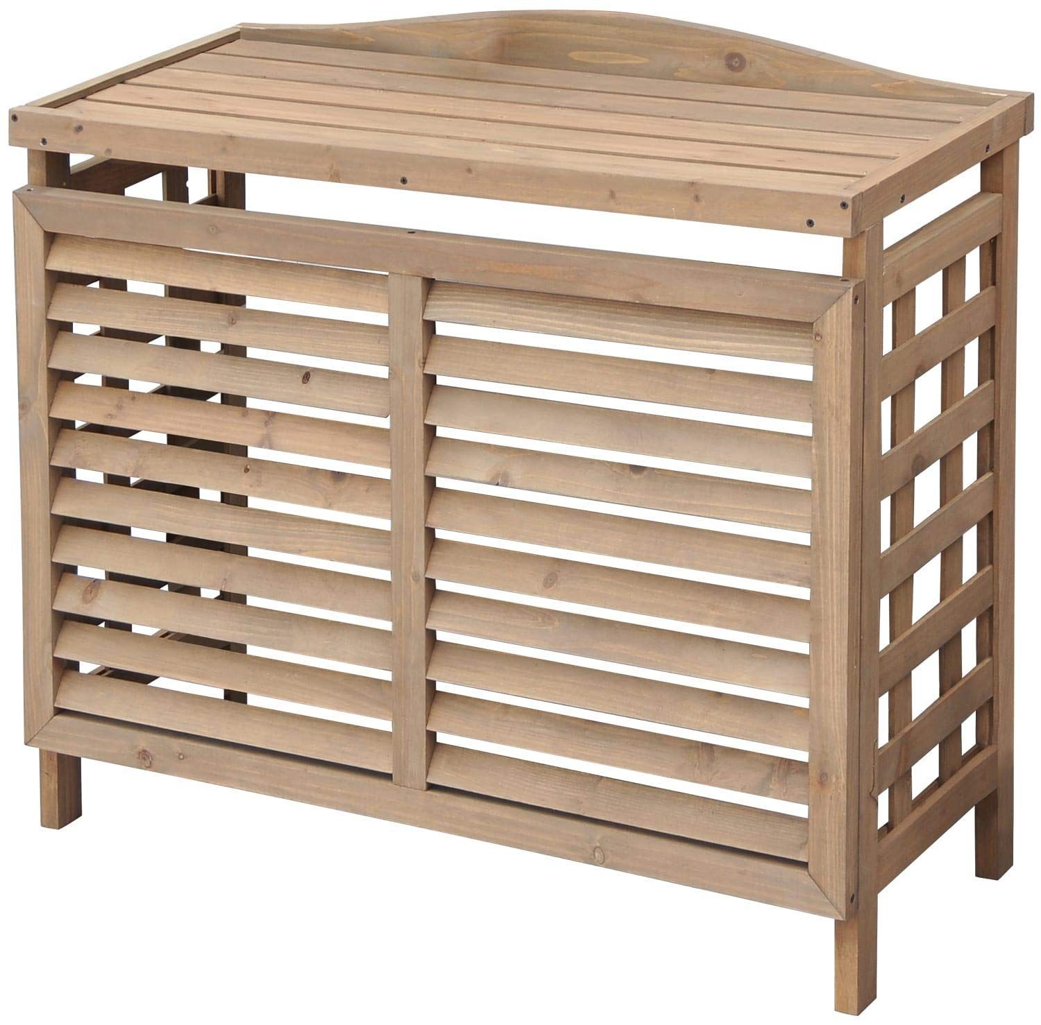 ACGN 01 ブラウン ガーデンマスター バルコニー ベランダ エアコンガード 幅95 奥行39 高さ87 cm エアコン室外機カバー Gardenmaster