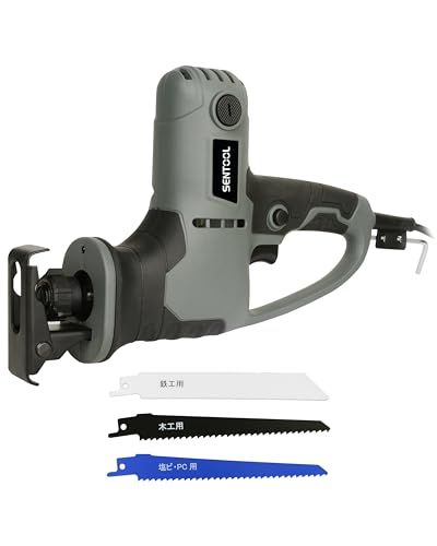 電動ノコギリ AC 100 V 電気のこぎり 電源コード式 レシプロソー 350 W 木材から軟鋼材の切断 粗大ごみ解体 庭木の剪定が出来るマルチユースの万能ノコギリ 電動のこぎり 切断能力 木材60 mm 3種ブレード付属 TDN 400 1 dc 3280 e