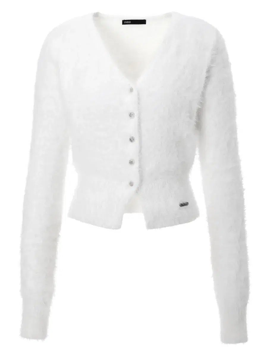 イネギ ヘアリー ファー カーディガン 白
