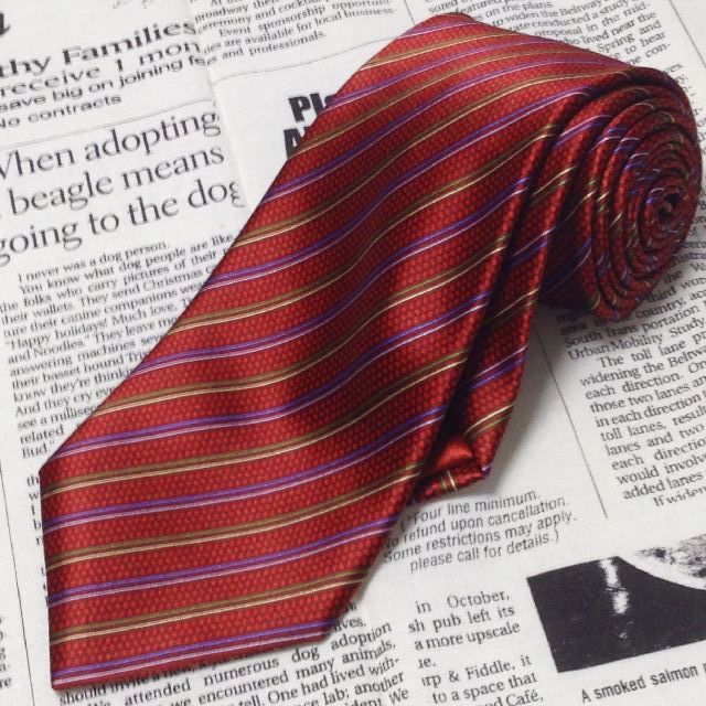 ブリオーニ Brioni ♥品 微光沢 ネクタイ イタリア製 シルク 斜めストライプ レジメンタル ミックス B 006474 ゆうパケット