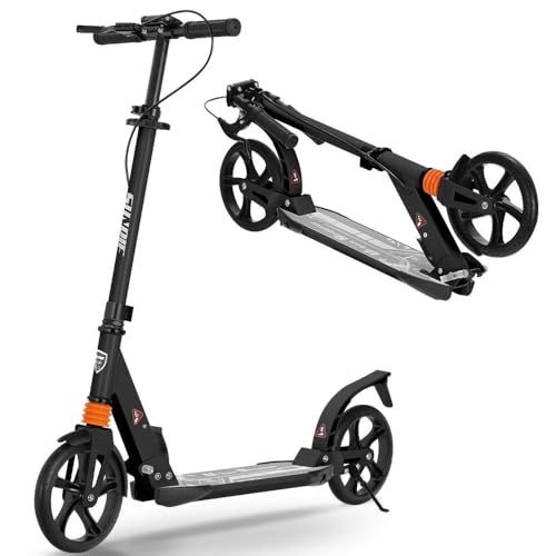SUNPIE キックボード キックスクーター 折り畳み式 8インチタイヤ フット ハンドブレーキ 3段階にて調整 子供 大人用 黒 白 プレゼント ギフト包装選択 修理保障 修理代無料 保証1年 PL保険 m