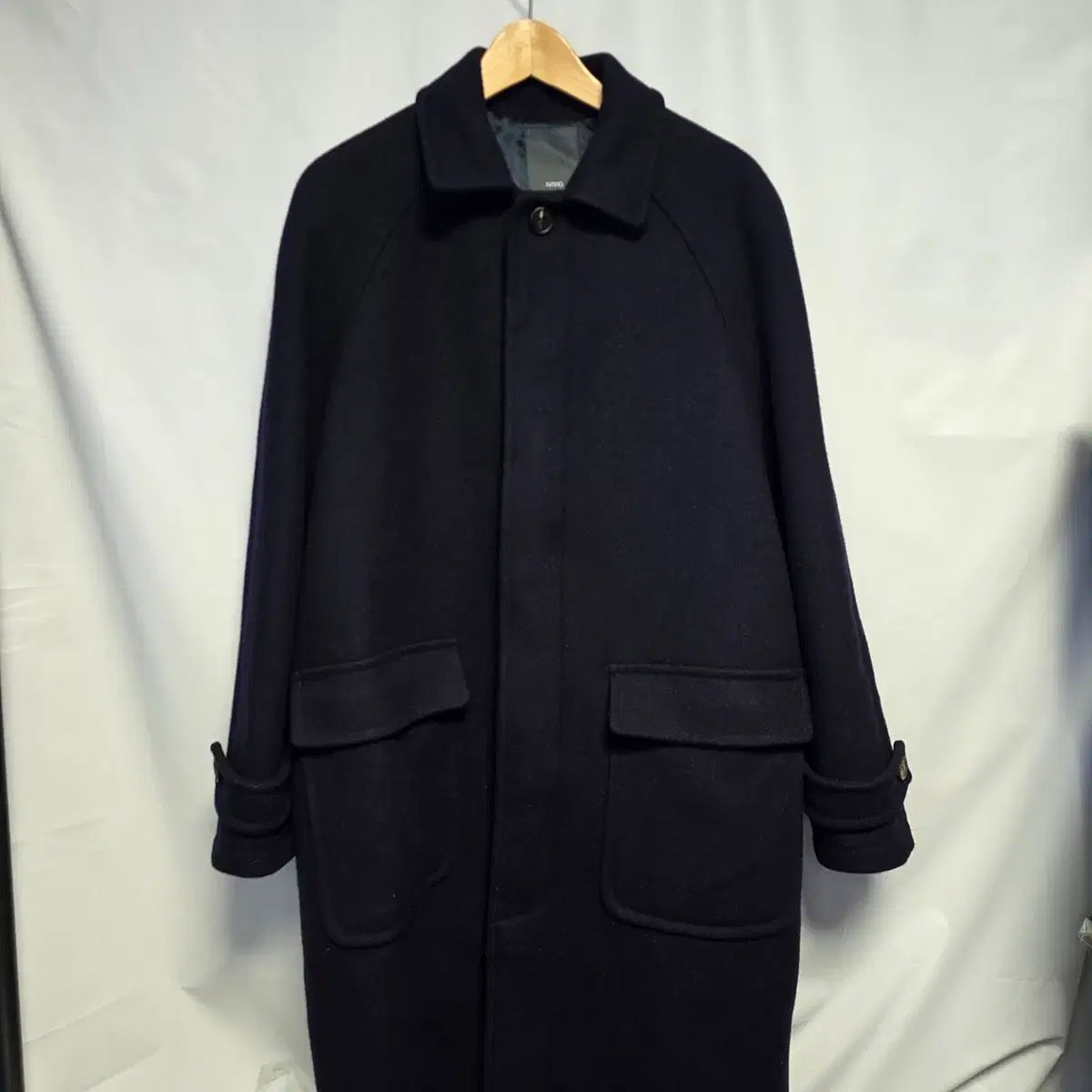 95 MVIO ウール ブレンド バルマカーン コート ネイビー クラシックフィット WH