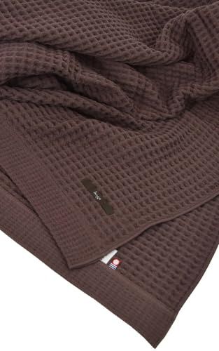 今治タオル ワッフルケット シングル タオルケット 冬も使える インナーケット 綿 日本製 ブランケット 軽量 140 190 cm ブラウン po b 7 c 4380