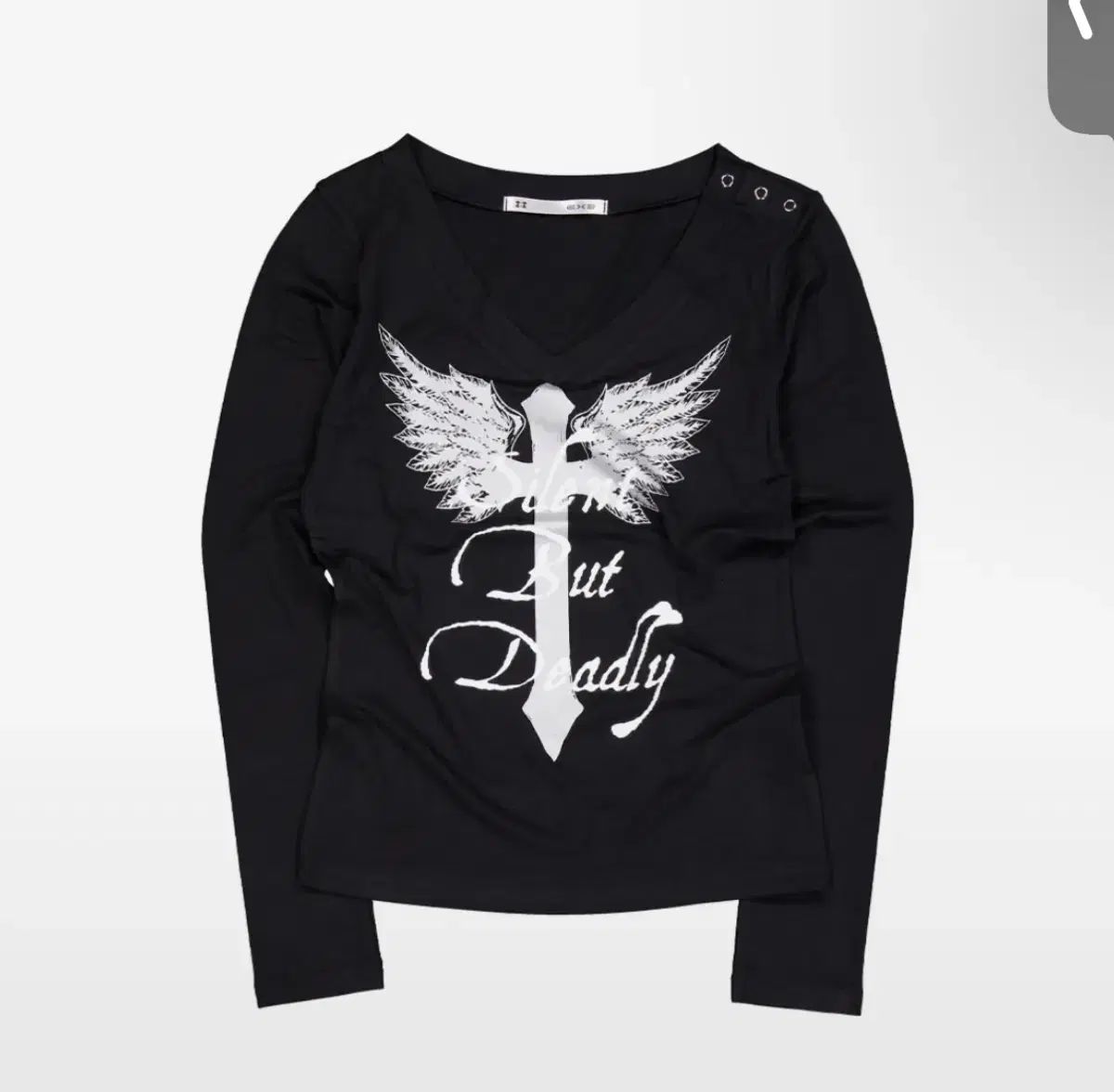 セットアップエクス イー V NECK CROSS TOP BLACK