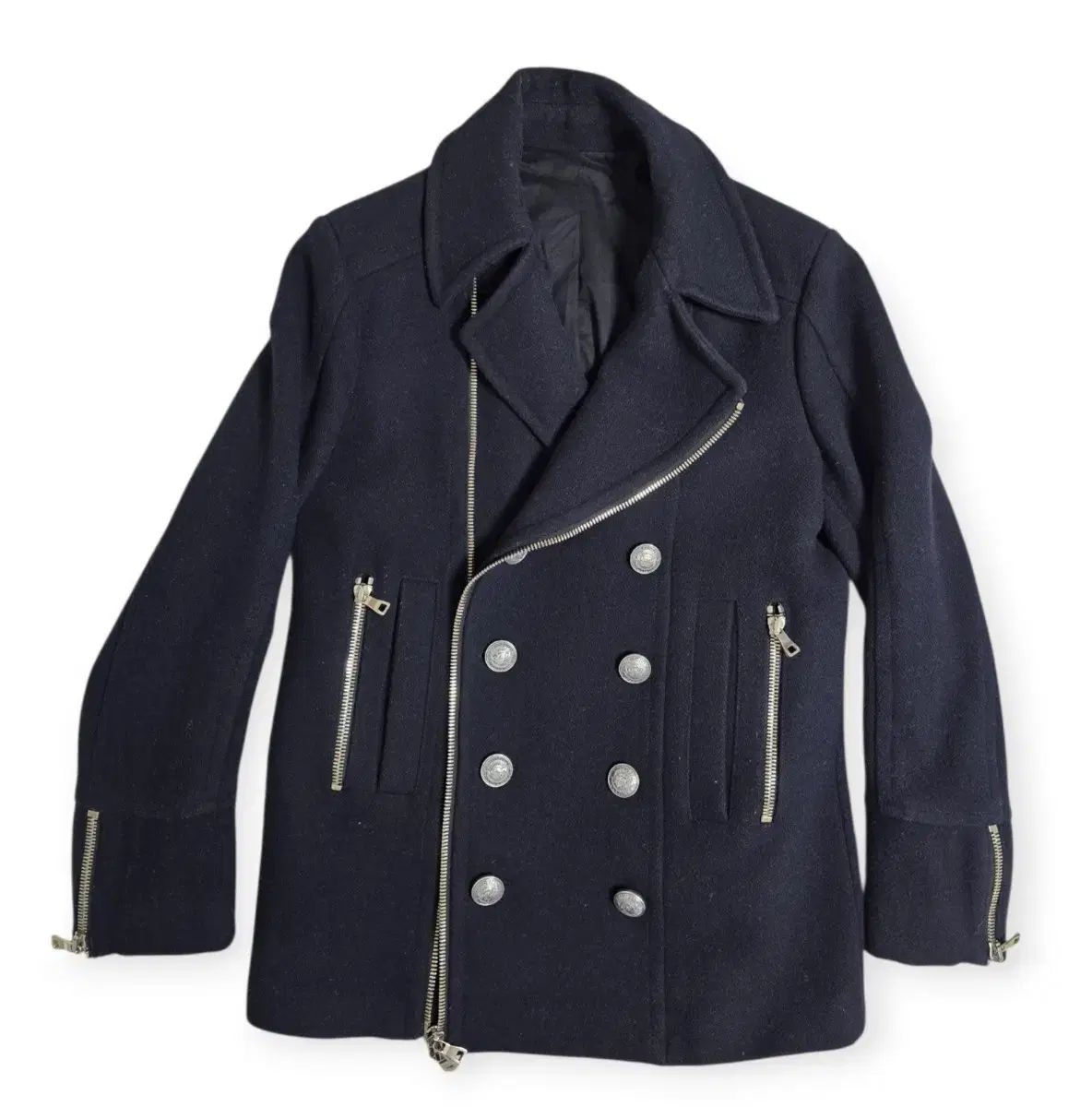 バルマン ヘビー ウール シルバー ピーコート (正規品) - メルカリ