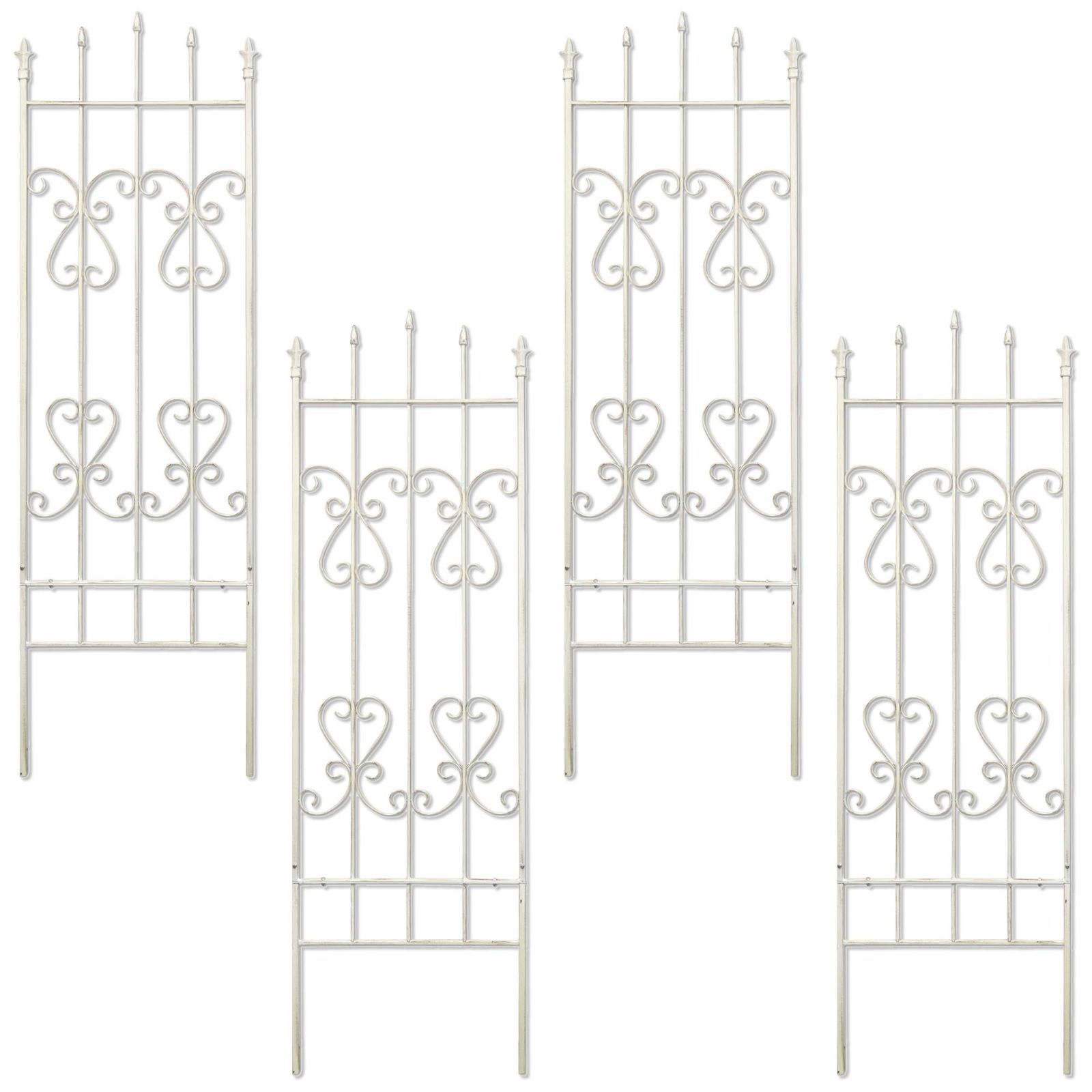 24時間以内発送 セット 高さ182 cm 幅61 アンティークホワイト アロー トレリス ゴージャスアイアンフェンス IPN 5727 4 P WHT ガーデンガーデン