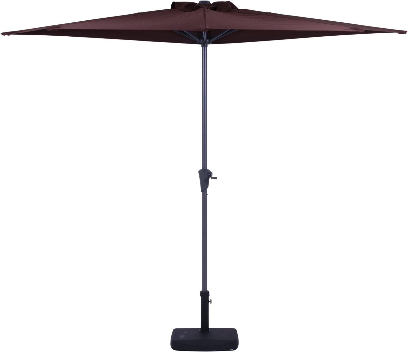 不二貿易 パラソル 幅270×奥行139×高さ234？ ブラウン ガーデン 半円パラソル クランク式開閉 アルミ 37855 スピード発送】パラソル 幅270×奥行139×高さ234㎝ ブラウン 不二貿易