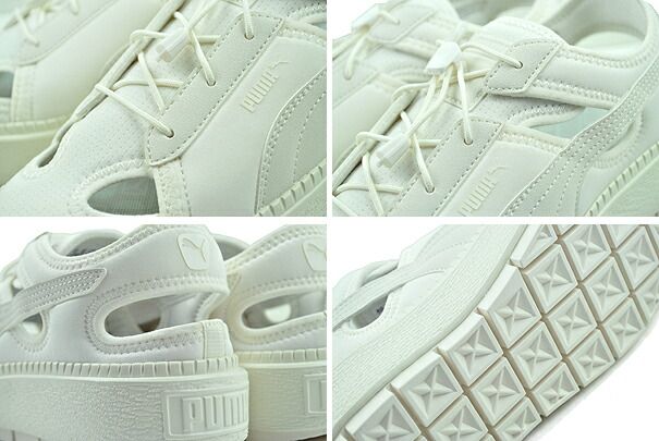 プーマ ウィメンズ バスケット プラットフォーム トレース ライト ミュール PUMA PLATFORM TRACE LITE MULE MU WARM WHITE-WARM WHITE 399153-01 厚底 サンダル