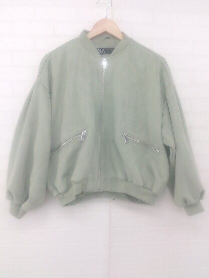 ◇ ZARA ザラ スウェード調 ジップアップ 長袖 ジャケット ブルゾン