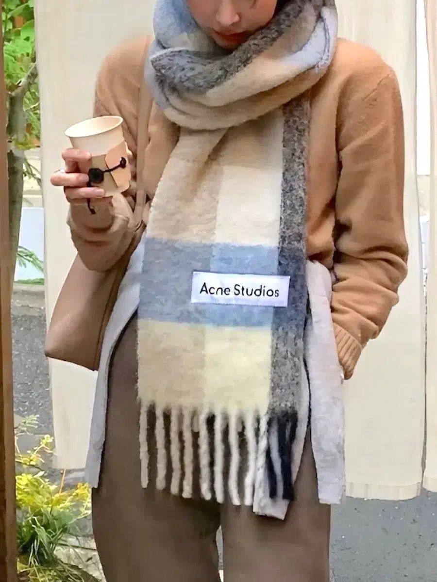 Acne Studios アクネストゥディオズ モヘア マフラー ブルー ベージュ ブラック