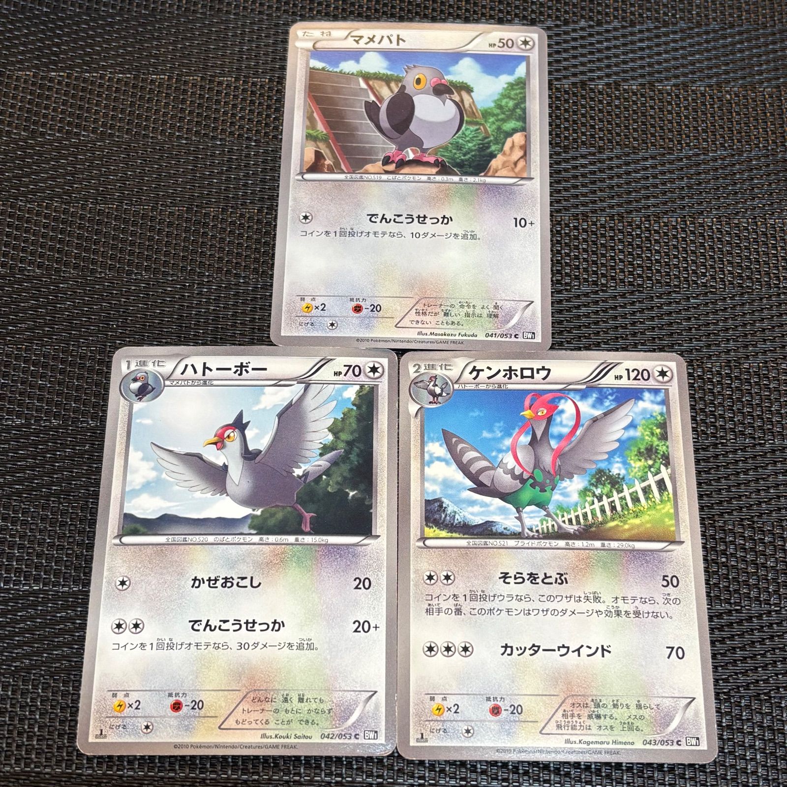 260104】ポケモンカード BW1 無 マメパト ハトーボー ケンホロウ 3枚