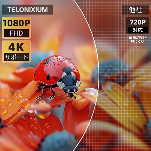 2026年新モデル プロジェクター 小型 家庭用 収納バッグ付き スマホ対応1080 P 4 K対応 天井投影 Android IOS有線接続 電動垂直台形補正 270°回転スタンド HiFiスピーカー 50％ズーム 自動スリープ 3 df 2 d 6 ca