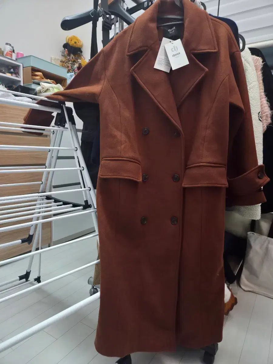 chuua ブラウン ダブル コート タグ