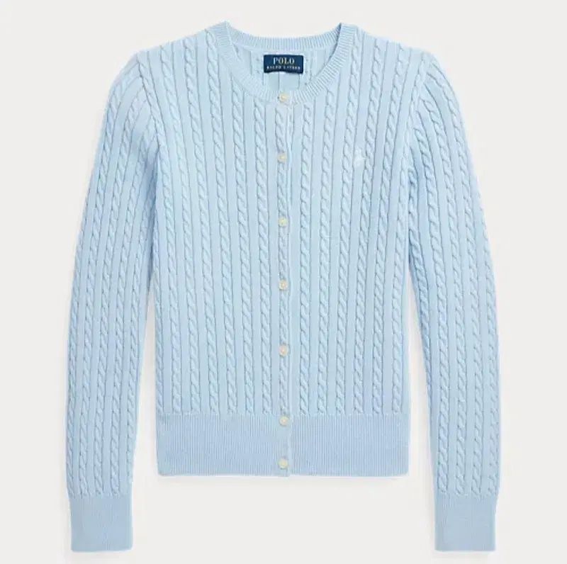 M ポロラルフローレン ケーブル カーディガン ガールズ オフィスブルー