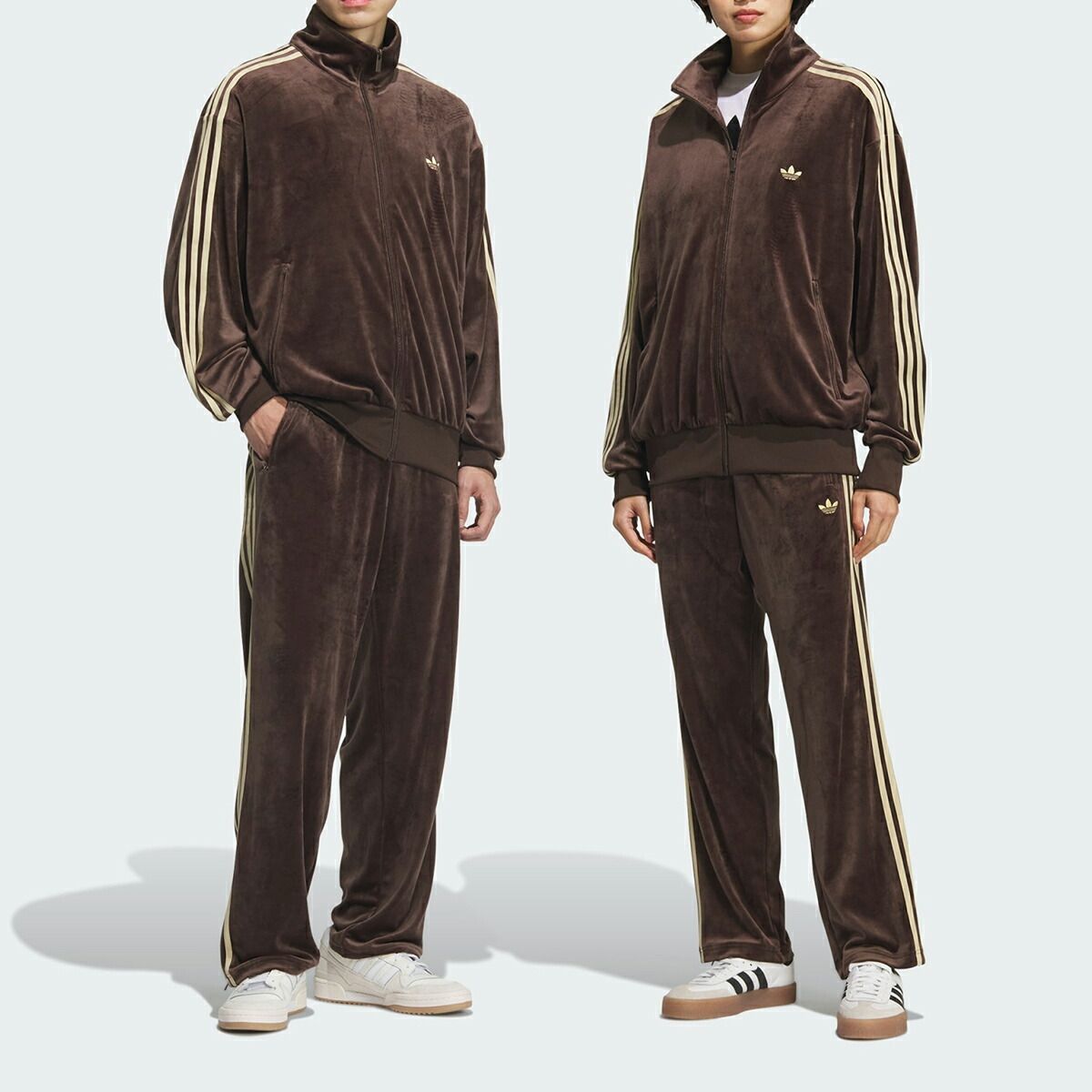 アディダス ファイヤーバード ベロア トラックパンツ ダークブラウン