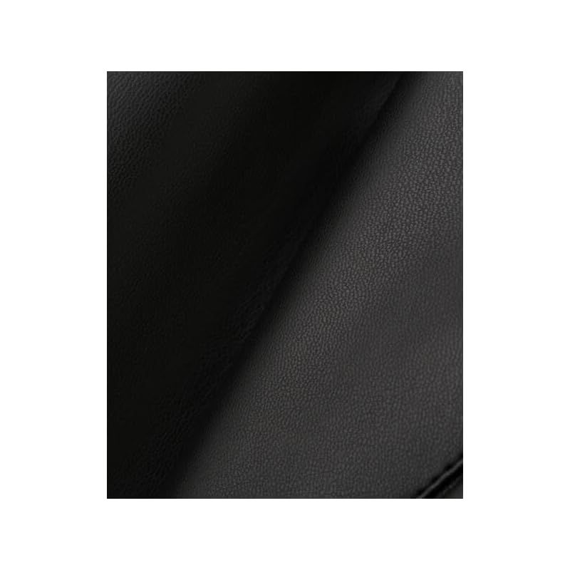 ノーカラーフェイクレザーブルゾン