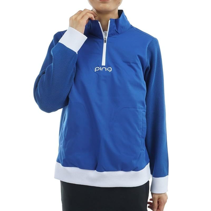 ピン アパレル レディース ハーフジップブルゾン ストレッチ性 ゴルフ アウター 622 4220900 110_ブルー S