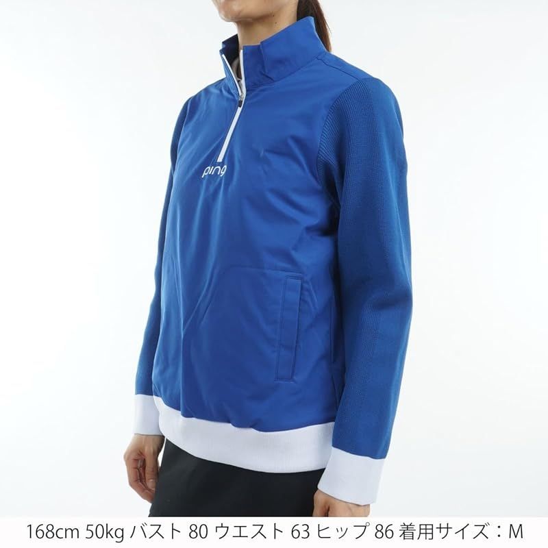 ピン アパレル レディース ハーフジップブルゾン ストレッチ性 ゴルフ アウター 622 4220900 110_ブルー S