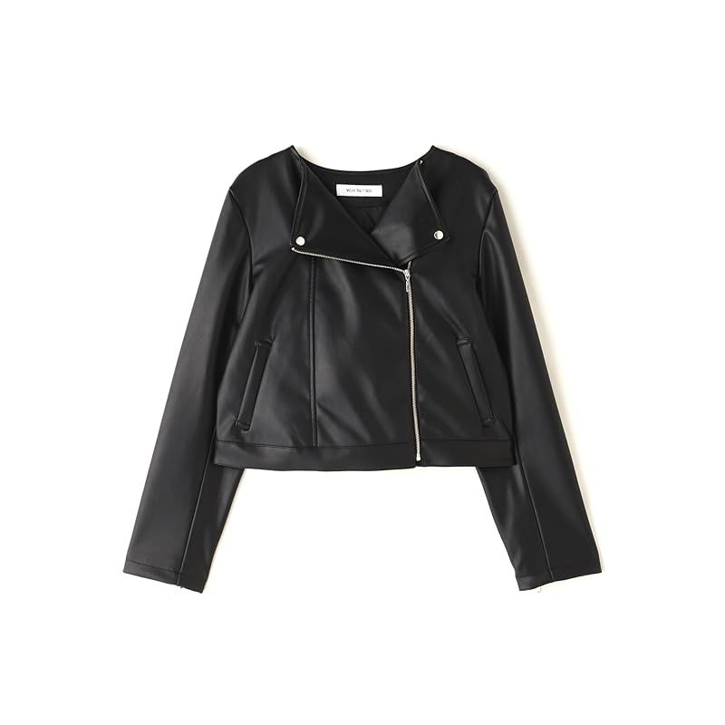 ナチュラルビューティーベーシック フェイクレザーライダーズブルゾン